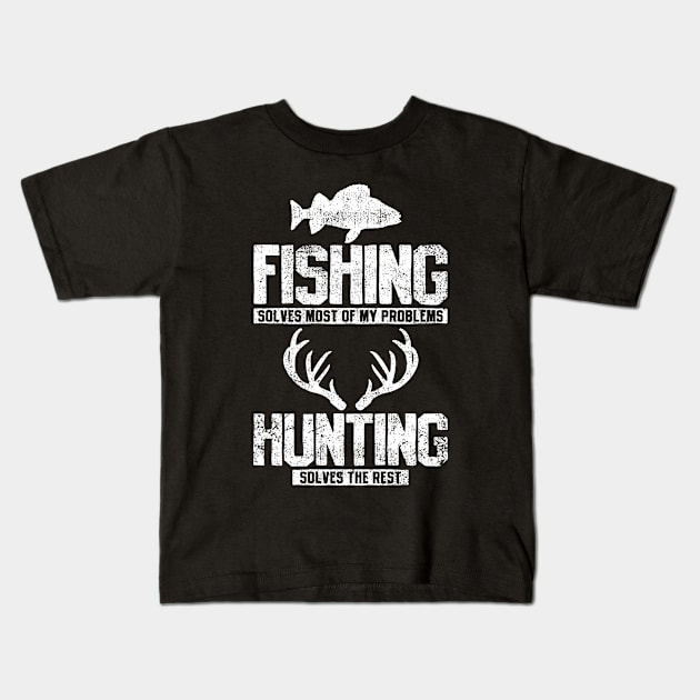 Fishing Hunting Kids T-Shirt by CreativeGiftShop